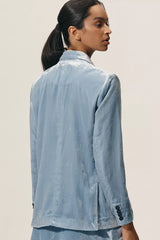 Anthropologie The Tessie Blazer by Maeve: Velvet Edition Slate