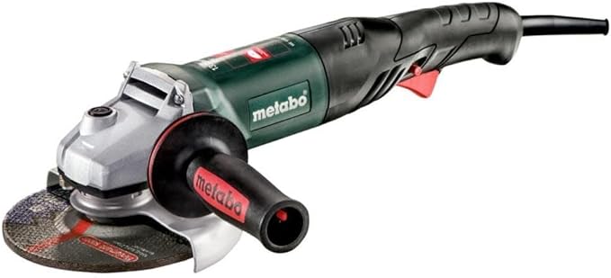 Metabo 6-Inch Angle Grinder, 9,600 RPM, 13.2 Amp with Electronics,AC/DC, Lock-on Slide Switch, Rat Tail, Tool-free Adjustable Guard, WE 1500-150 RT, 601242420, Green