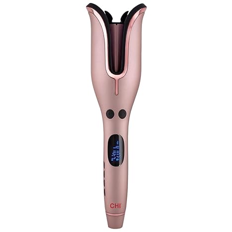 CHI Spin N Curl, Curling Iron For Healthy & Shiny Effortless Curls & Waves, Provides Preset Temperature Settings For Each Hair Texture, Rose Gold