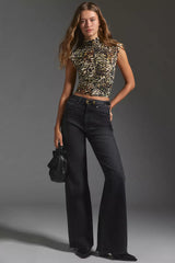 PAIGE Anessa High-Rise Wide-Leg Raw-Hem Jeans - Size: 29