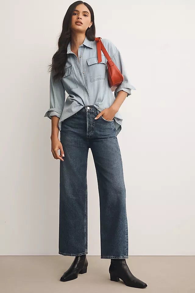 AGOLDE Ren High-Rise Wide-Leg Jeans Size 27 P