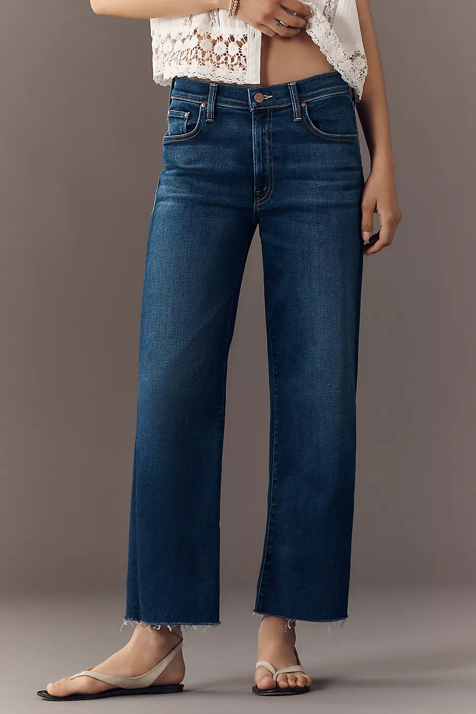 MOTHER The Rambler Zip High-Rise Straight-Leg Ankle Jeans - Taking Chances - Size 27
