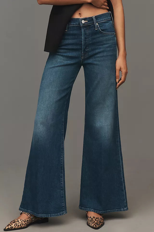 MOTHER The Tomcat Roller Skimp Mid-Rise Wide-Leg Jeans Size 29