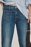 MOTHER The Maven Ankle Mid-Rise Wide-Leg Jeans Size 28