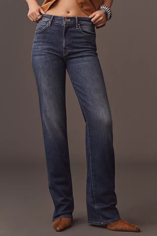 MOTHER The Kick It Mid-Rise Straight-Leg Jeans Size 28