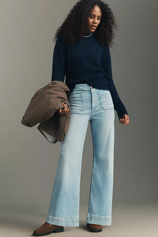 The Colette Full-Length Wide-Leg Jeans by Maeve Size 25