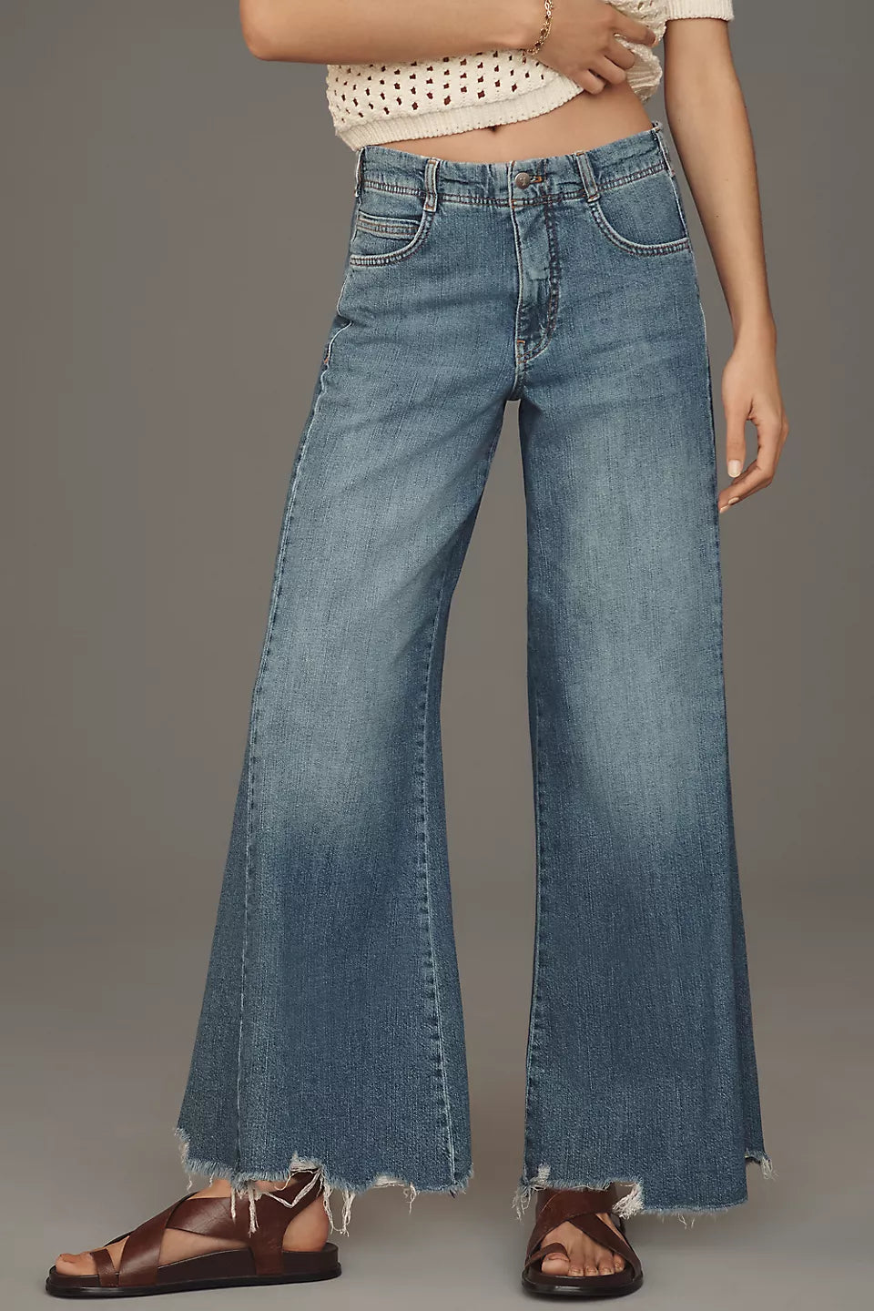 The Adi Regenerative Cotton Mid-Rise Flare Jeans by Pilcro Size: 32