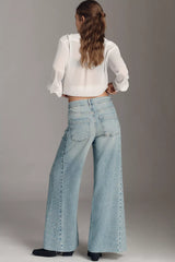 The Adi Mid-Rise Studded Flare Jeans by Pilcro