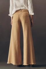 The Adi Embroidered Mid-Rise Flare Jeans by Pilcro
