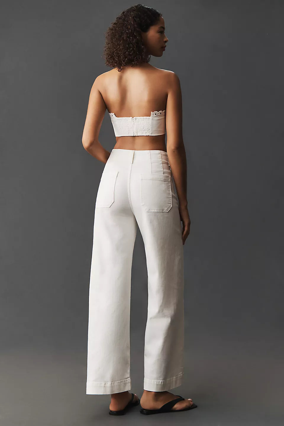 Maeve - The Colette Full-Length Wide-Leg Jeans - White - Size 27