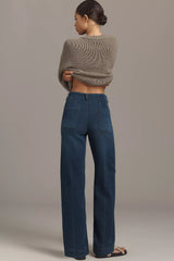 Anthropologie The Colette Knit Full-Length Wide-Leg Jeans by Maeve Size: 23