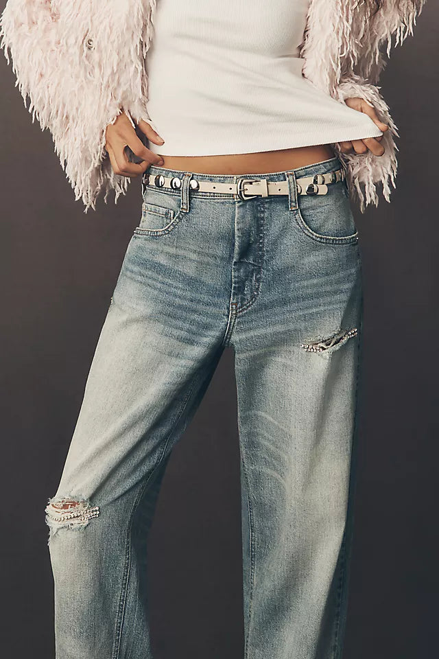 The Jules Mid-Rise Relaxed Straight-Leg Jeans by Pilcro Size 23