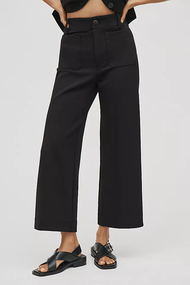 The Colette Knit Crop Wide-Leg Pants by Maeve Size 28