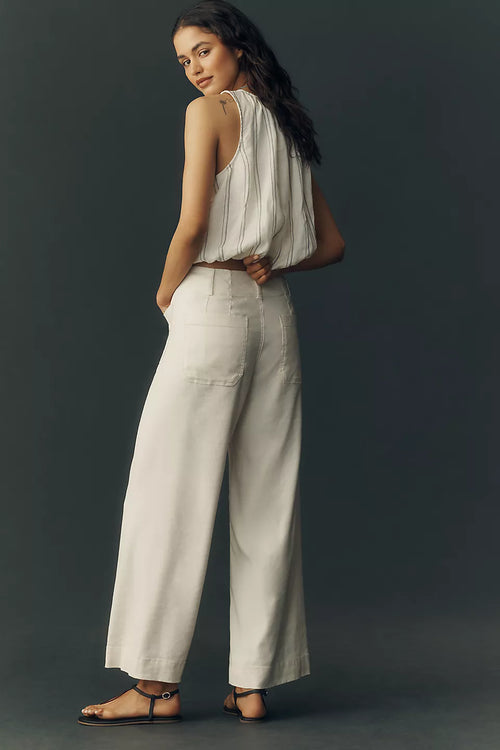 Anthropologie Colette European Linen Stretch High-Rise Wide-Leg Pants Size 31