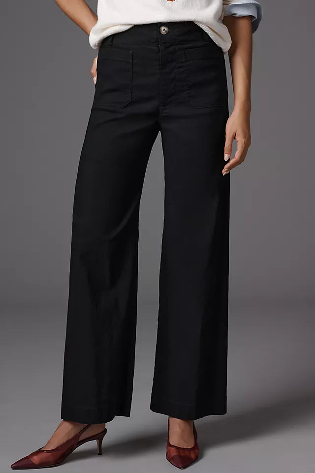 The Colette Full-Length Wide-Leg Pants by Maeve Size 29 Petite