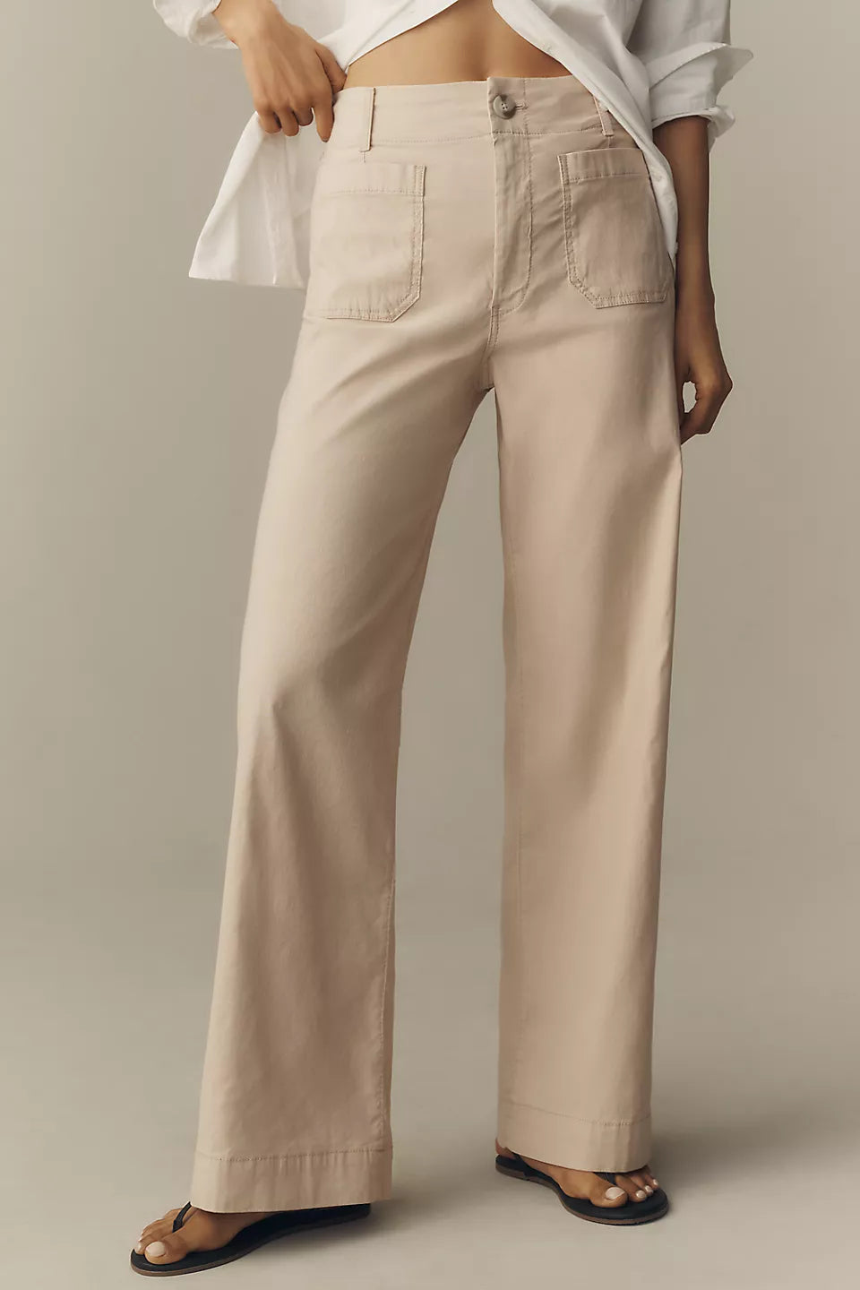Anthropologie Maeve The Colette Pants High Rise Wide Leg Froth Size 27.