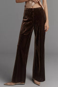Anthropologie The Tilda Velvet Pants Dark Cocoa Size: XL Tall