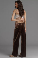 Anthropologie The Tilda Velvet Pants Dark Cocoa Size: XL Tall