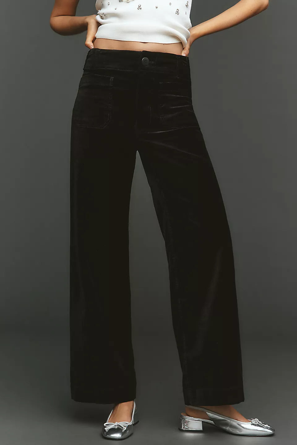 Anthropologie The Colette Full-Length Velvet Pants by Maeve Size: 29