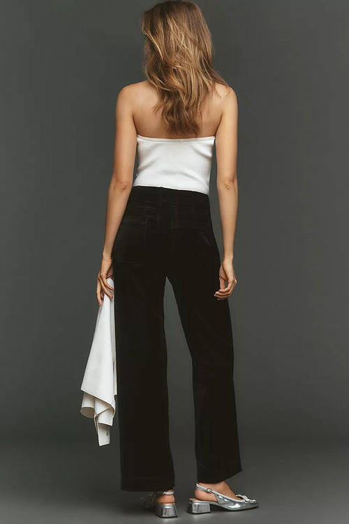 Anthropologie The Colette Full-Length Velvet Pants by Maeve Size: 29