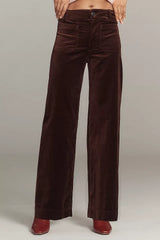 Anthropologie The Colette Full-Length Velvet Pants by Maeve Size: 33 Tall
