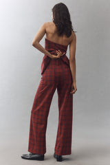 The Colette Full-Length Tartan Plaid Pants by Maeve - Red Plaid - Size 28
