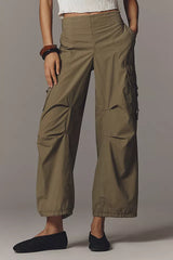 By Anthropologie Utility Parachute Pants - Dark Green - Small