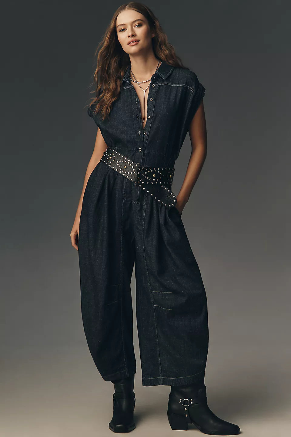 By Anthropologie Denim Balloon Jumpsuit Size: XL