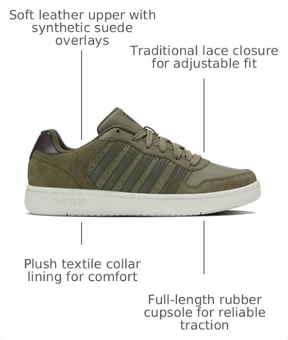 K-Swiss Men's Court Palisades Sneaker, (Size: 8.5 M)