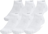 Under Armour Unisex-Adult Training Cotton Low Socks 6 Pack - White - Large
