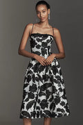 Maeve Sleeveless Jacquard Drop-Waist Midi Dress Petite