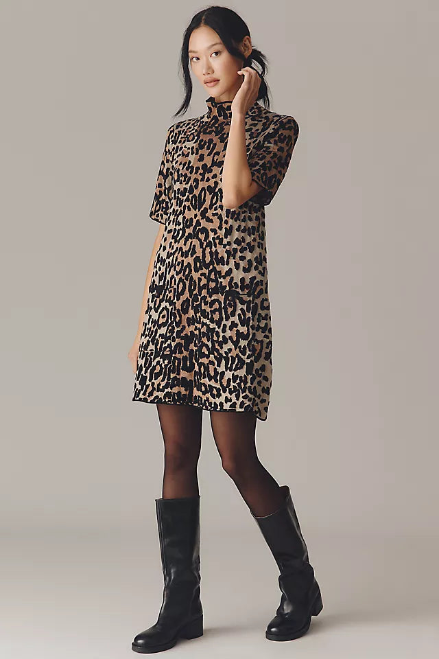 The Annalise Mock-Neck Chenille Sweater Mini Dress by Maeve Size XXS