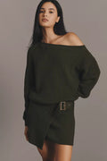 Anthropologie Belted Mini Sweater Dress Size M