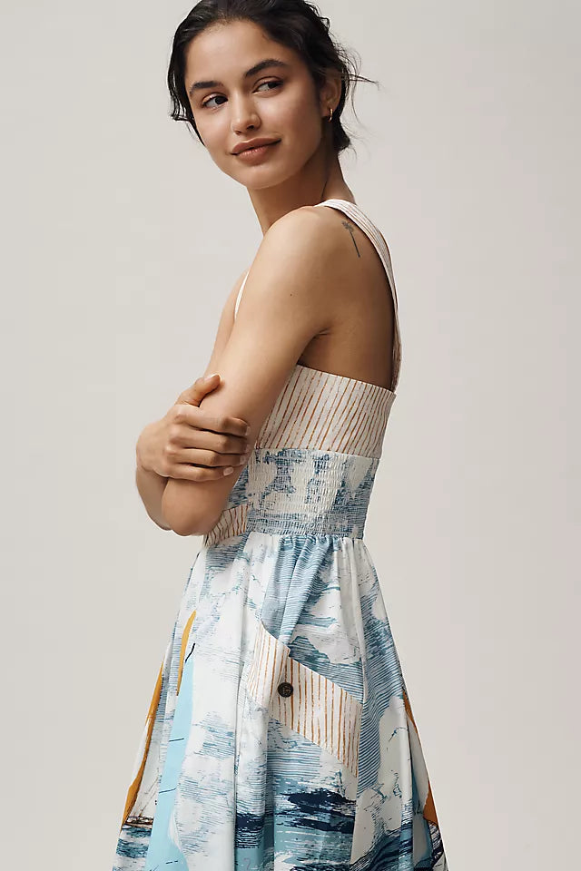 Maeve Cotton Sweetheart Midi Dress  MED