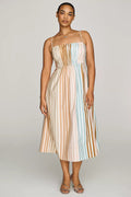 Anthropologie Maeve Cotton Ruched Midi Dress Size M