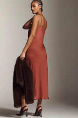 By Anthropologie Halter Slip Midi Dress Size: S