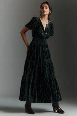 The Somerset Maxi Dress by Anthropologie - Dark Turquoise - Size XS Petite