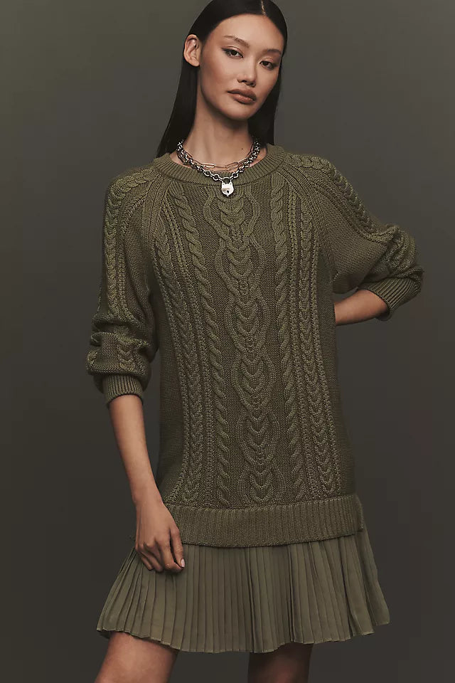 The Delphine Sweater Twofer Mini Dress Size M