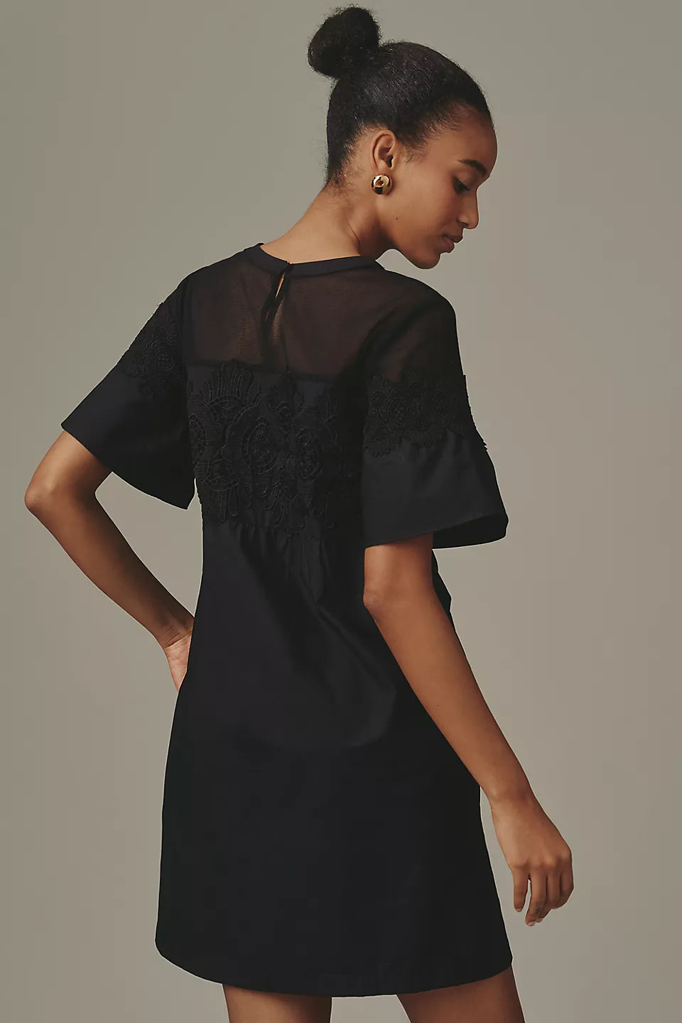 By Anthropologie Cotton Poplin Swing Mini Dress Size: M