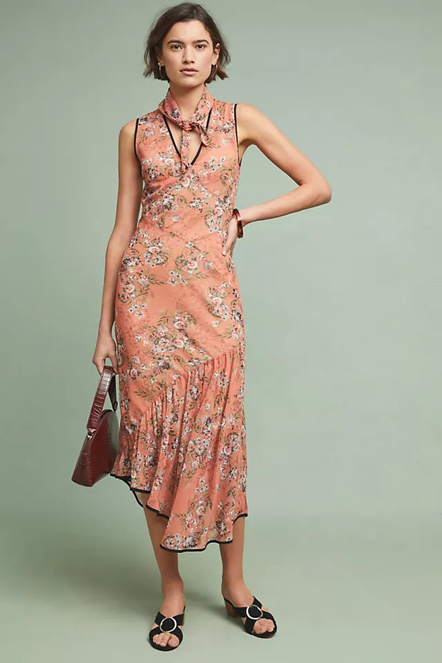 We Are Kindred Sabine Bias Midi Dress - Pink/Rose - Size: US 2