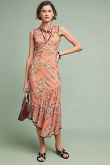 We Are Kindred Sabine Bias Midi Dress - Pink/Rose - Size: US 2