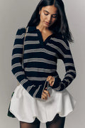 Reformation Hermia Long-Sleeve Polo Top Size S