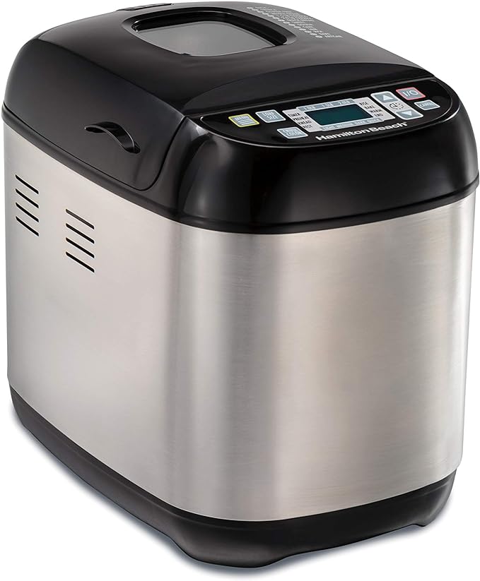 Hamilton Beach Digital Electric Bread Maker Machine Artisan and Gluten-Free, Black and Stainless Steel