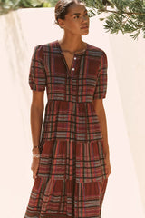 Anthropologie Ro's Garden Daphne Short-Sleeve Midi Dress Size: S