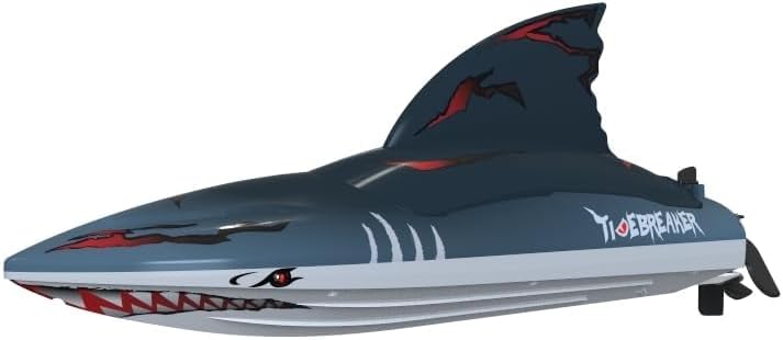 DEERC Fast Brushless RC Shark Boat for Adults, 30+MPH 3S High-Speed Remote-Control Boat, Self-righting 2.4Ghz Speed Boat (NEW,OPEN BOX)