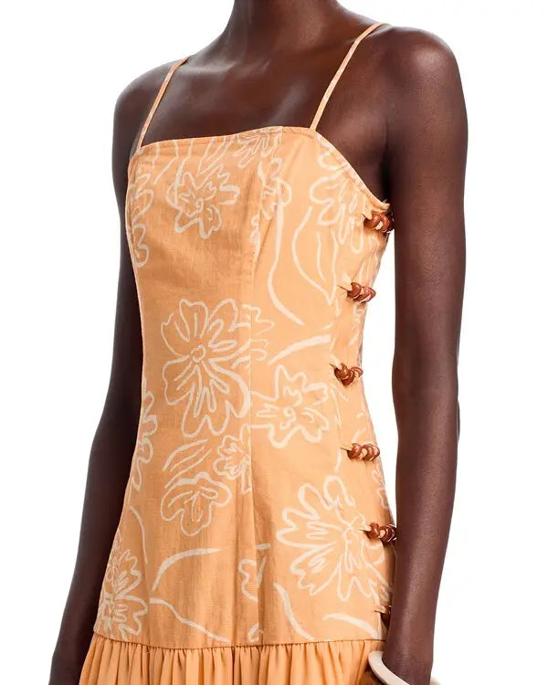 A.REN Evanthe Midi Dress - Apricot - Size Large