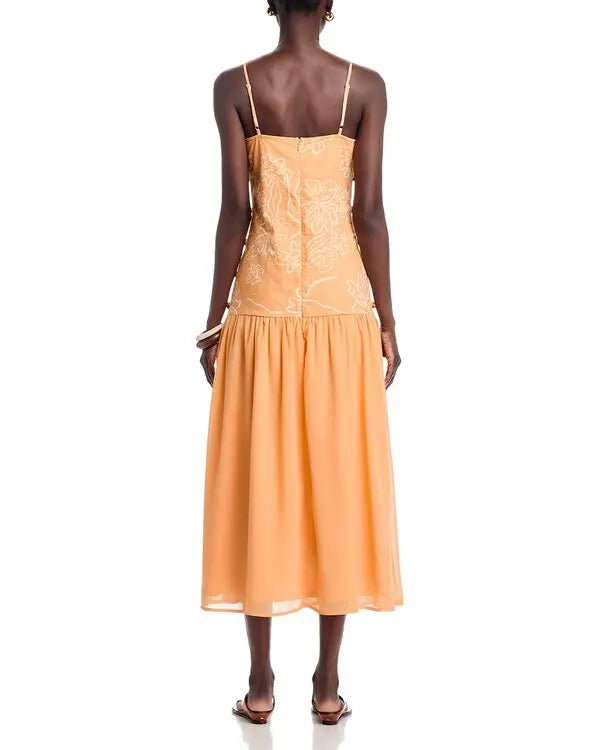 A.REN Evanthe Midi Dress - Apricot - Size Large