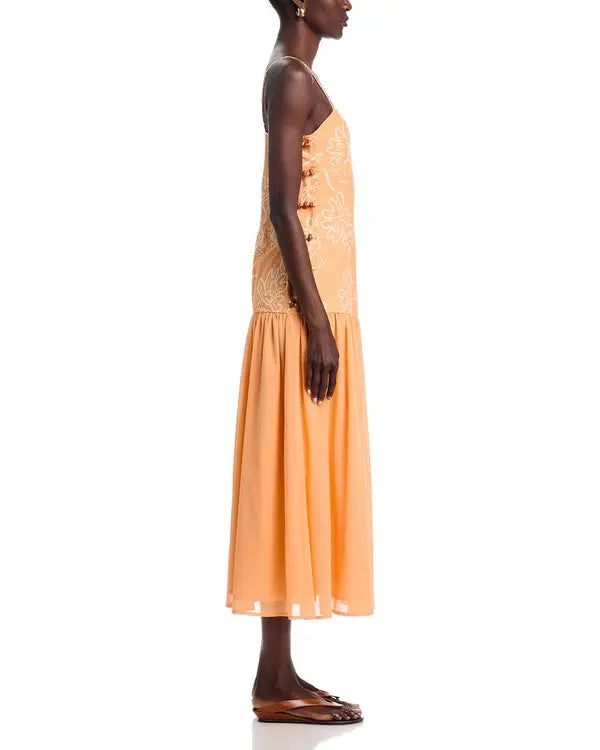 A.REN Evanthe Midi Dress - Apricot - Size Medium
