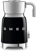 SMEG Retro 50's Style Milk Frother with 2 Disks 6 Preset Programs Hot or Cold Frothing and Induction Heating (Black)