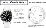 TICCI Unisex Medical Quartz Watch Arabic Numerals Military Time Easy Read -white band(OPEN BOX)